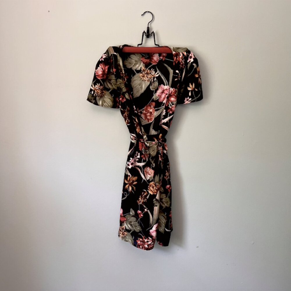 Botanical Printed Wrap Dress (Forever 21)
